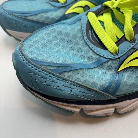 Saucony‎ Womens Freedom Turquoise Blue Yellow Running Shoes Sneakers Size 10 - Picture 2 of 12